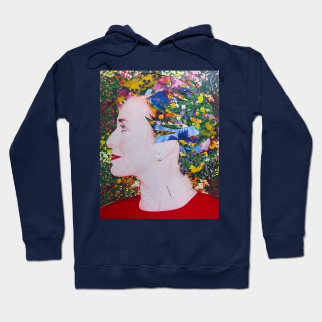 Hillary Clinton Floral Hoodie by austyndelugoart